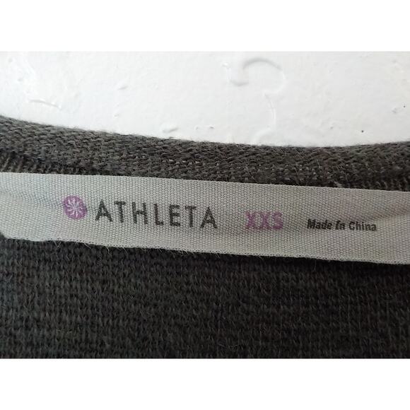 Athleta Women XXS Brown Knit Open Cardigan Cotton Linen Long Sleeves Mid Length - Picture 10 of 11